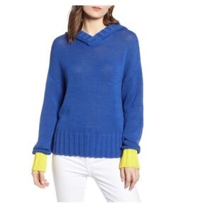 TREASURE & BOND Contrast Cuff Hooded Sweater